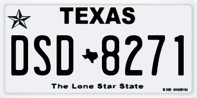 TX license plate DSD8271
