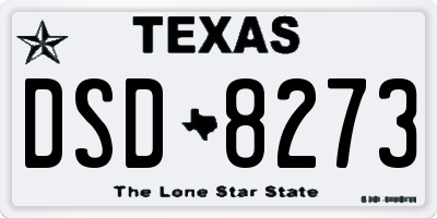 TX license plate DSD8273