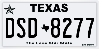 TX license plate DSD8277