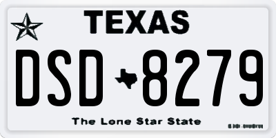 TX license plate DSD8279