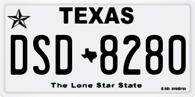 TX license plate DSD8280