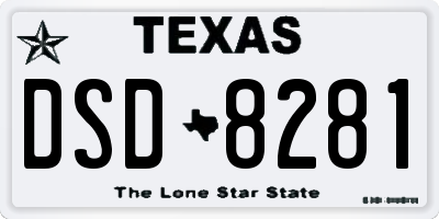 TX license plate DSD8281