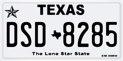 TX license plate DSD8285