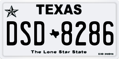 TX license plate DSD8286