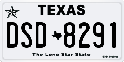 TX license plate DSD8291