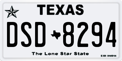 TX license plate DSD8294