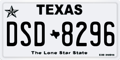 TX license plate DSD8296