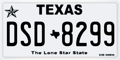 TX license plate DSD8299