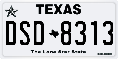 TX license plate DSD8313
