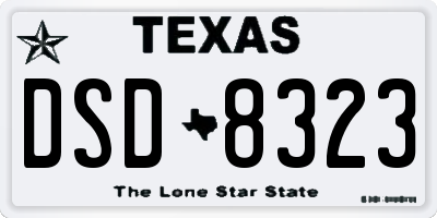 TX license plate DSD8323