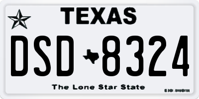 TX license plate DSD8324