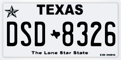 TX license plate DSD8326