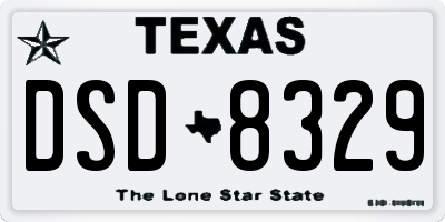 TX license plate DSD8329