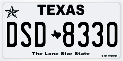 TX license plate DSD8330