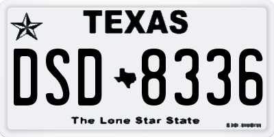 TX license plate DSD8336