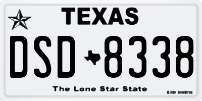 TX license plate DSD8338