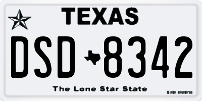 TX license plate DSD8342