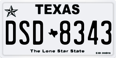 TX license plate DSD8343