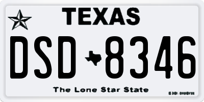 TX license plate DSD8346
