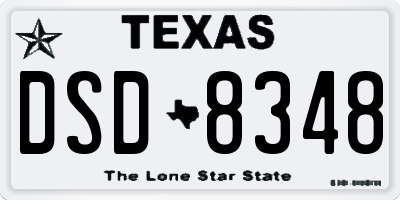 TX license plate DSD8348