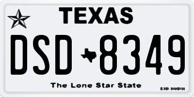 TX license plate DSD8349