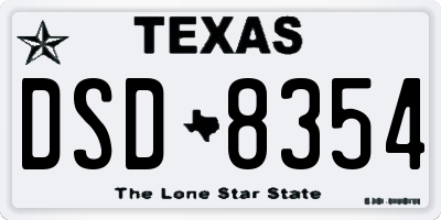 TX license plate DSD8354