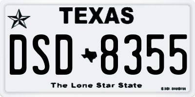 TX license plate DSD8355