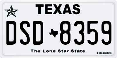 TX license plate DSD8359