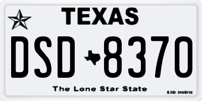 TX license plate DSD8370