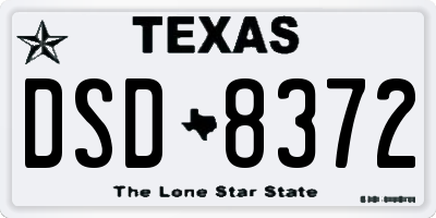 TX license plate DSD8372
