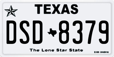 TX license plate DSD8379