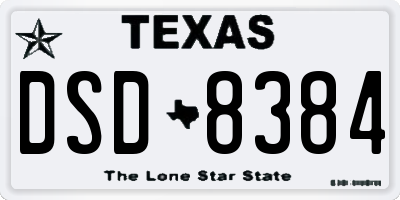 TX license plate DSD8384