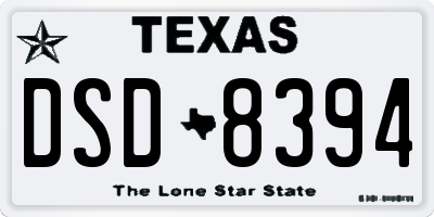TX license plate DSD8394