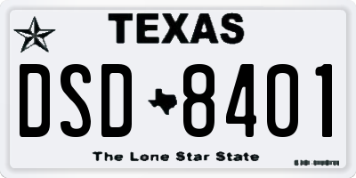 TX license plate DSD8401