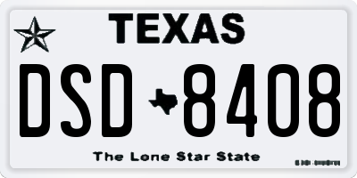 TX license plate DSD8408