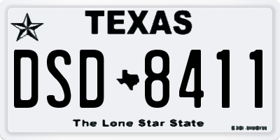TX license plate DSD8411