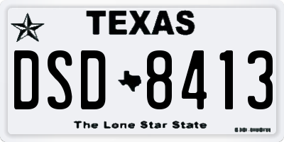 TX license plate DSD8413