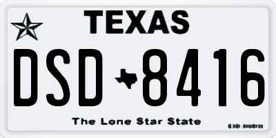 TX license plate DSD8416