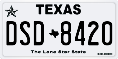 TX license plate DSD8420