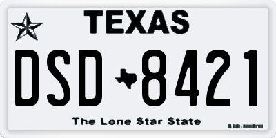 TX license plate DSD8421