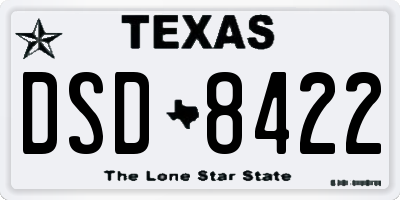 TX license plate DSD8422