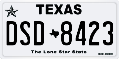 TX license plate DSD8423