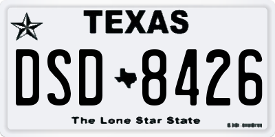 TX license plate DSD8426