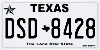 TX license plate DSD8428