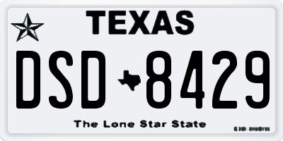 TX license plate DSD8429