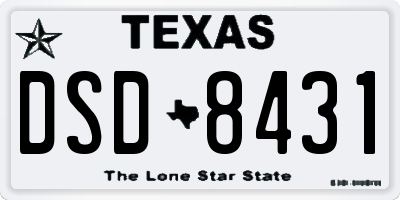 TX license plate DSD8431