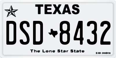 TX license plate DSD8432