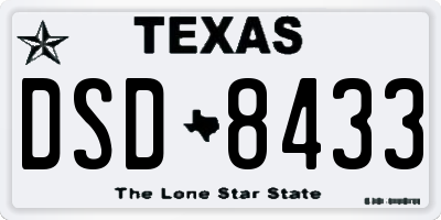 TX license plate DSD8433
