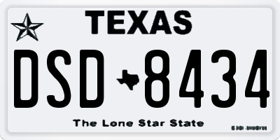 TX license plate DSD8434