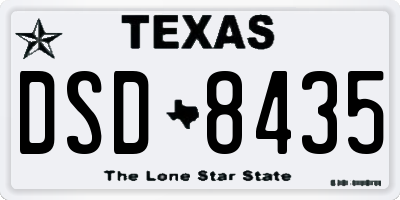 TX license plate DSD8435